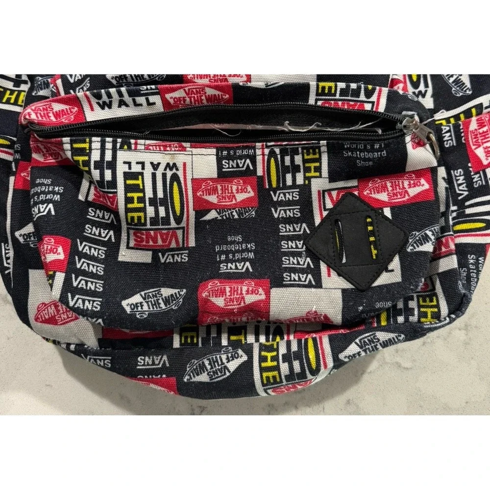 Vans Off The Wall Backpack Red Black White Graphic Logo Skate Surf School Casual